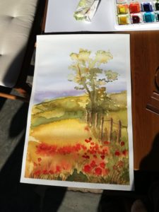 Malba krajiny akvarelem